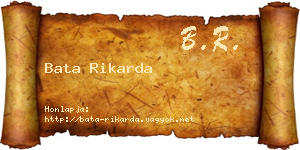 Bata Rikarda névjegykártya